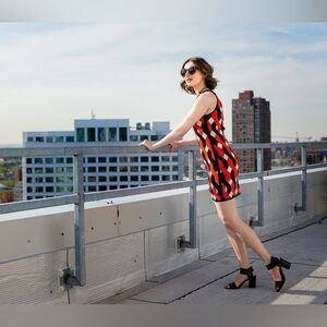 NWOT rag & bone Olympia Dress Orange Black Halloween Size Small